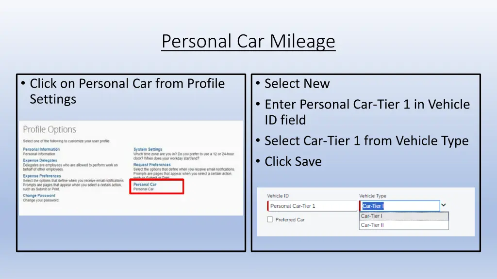 personal car mileage