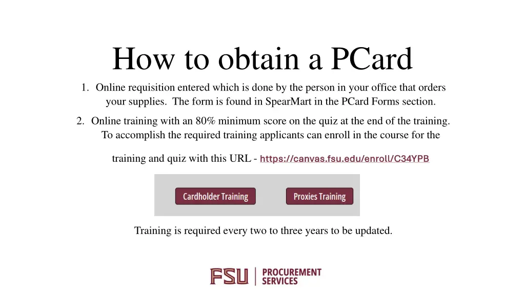 how to obtain a pcard 1 online requisition