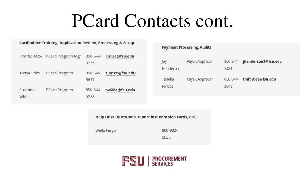 pcard contacts cont