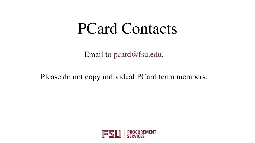 pcard contacts