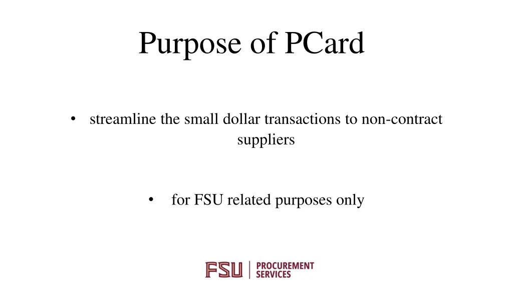 purpose of pcard
