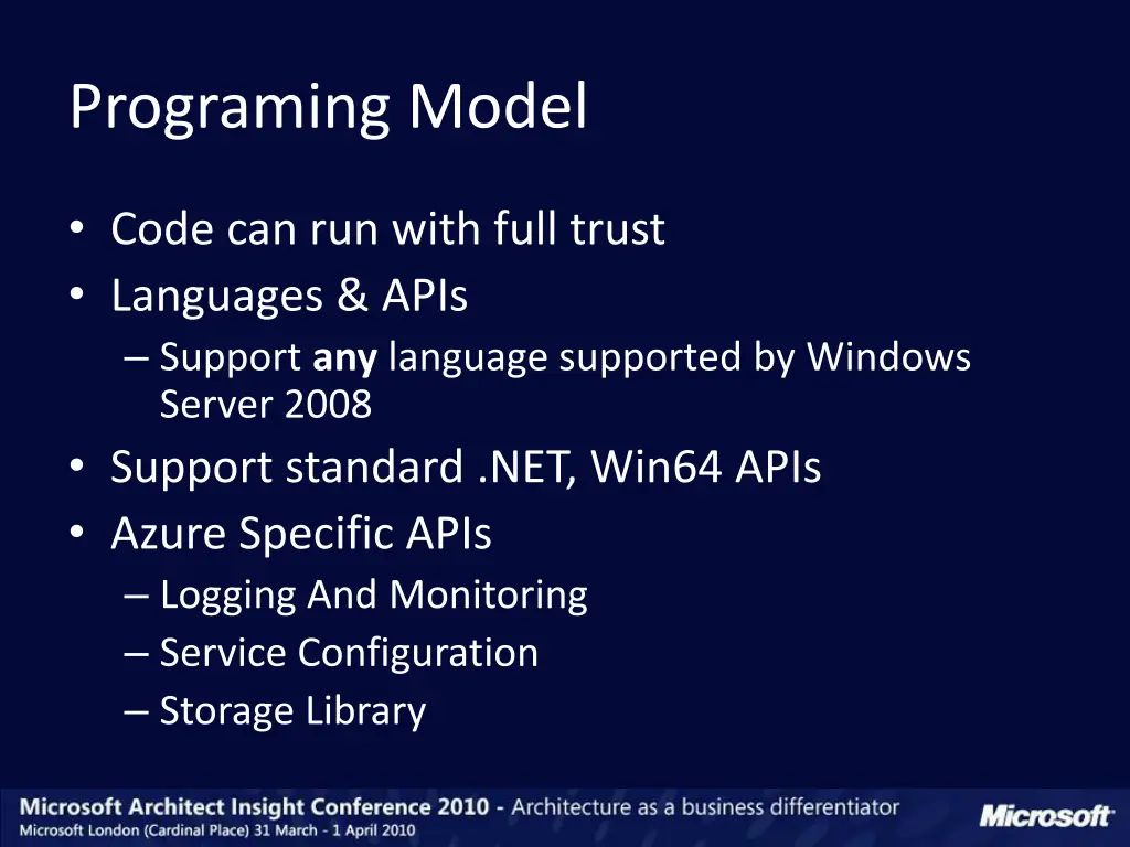 programing model