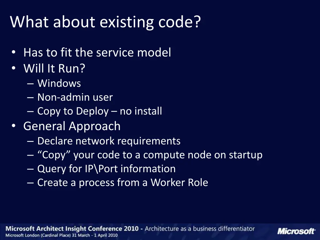 what about existing code