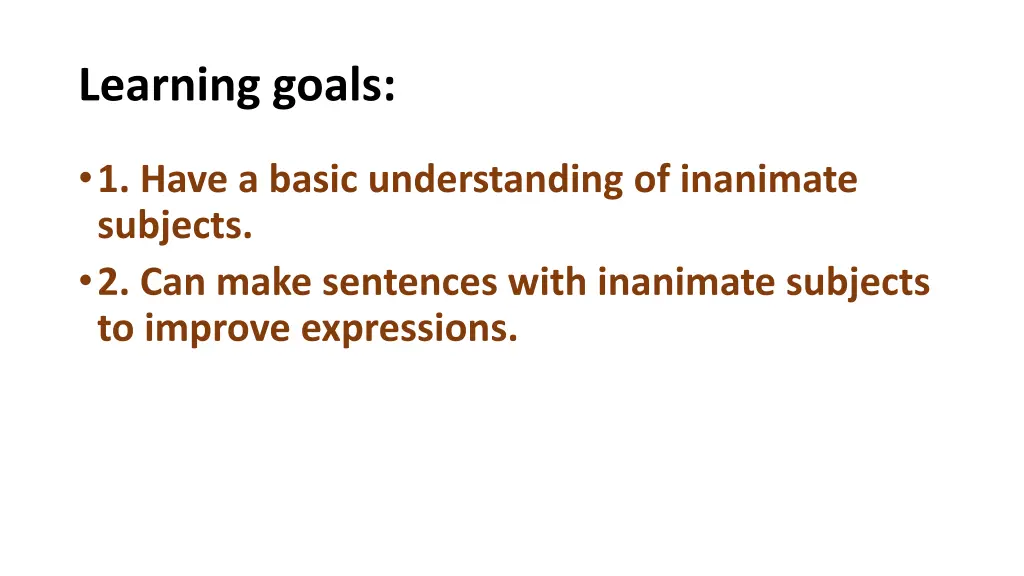 learning goals