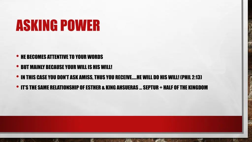asking power
