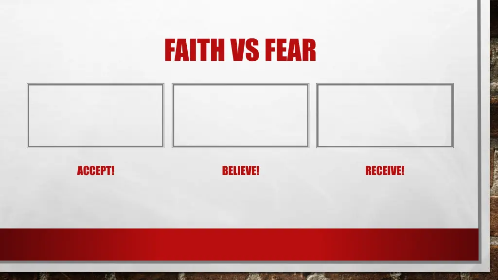 faith vs fear