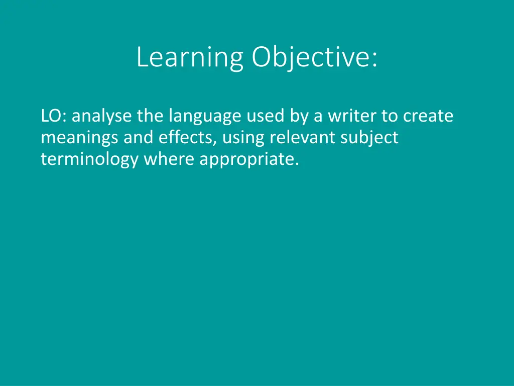 learning objective