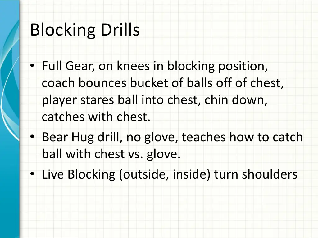 blocking drills