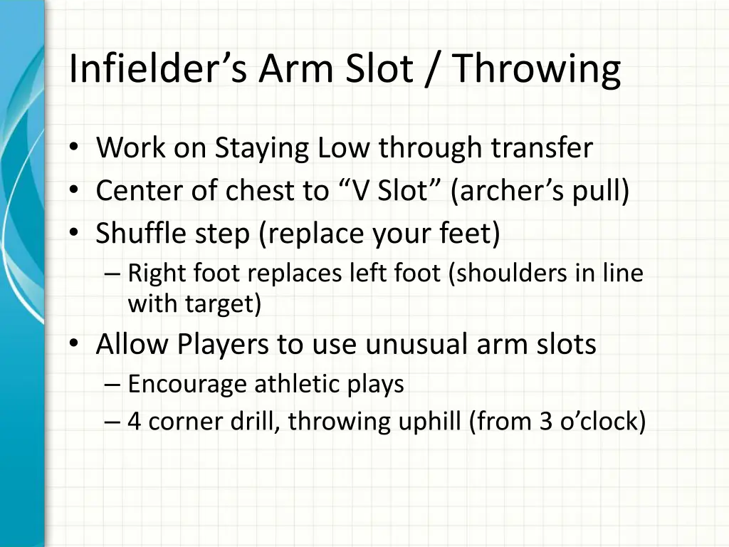 infielder s arm slot throwing