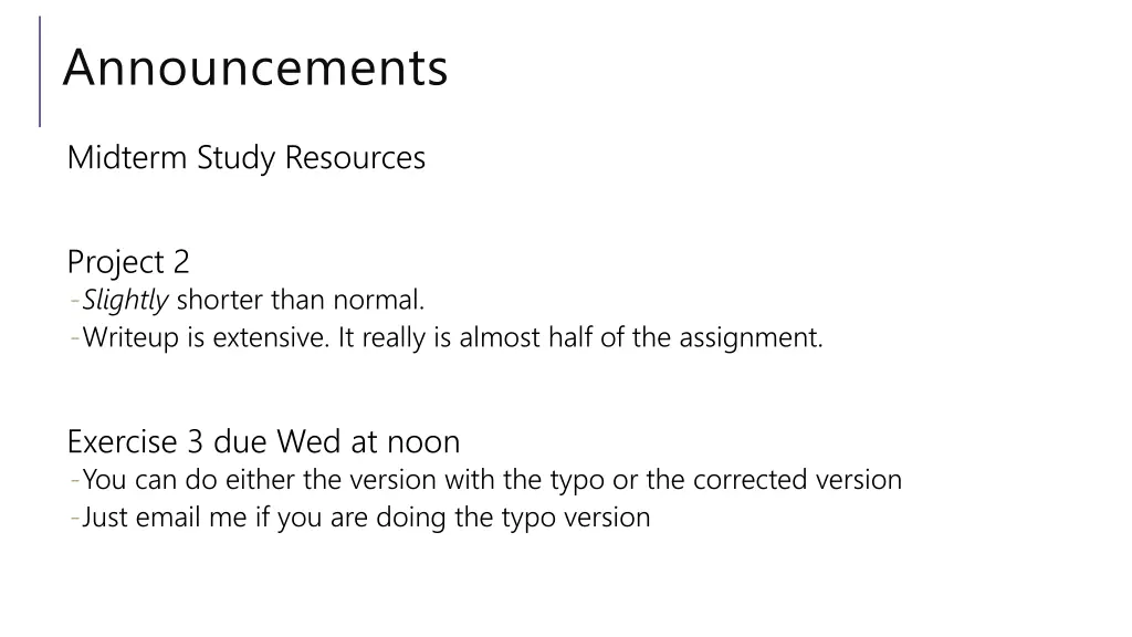 announcements