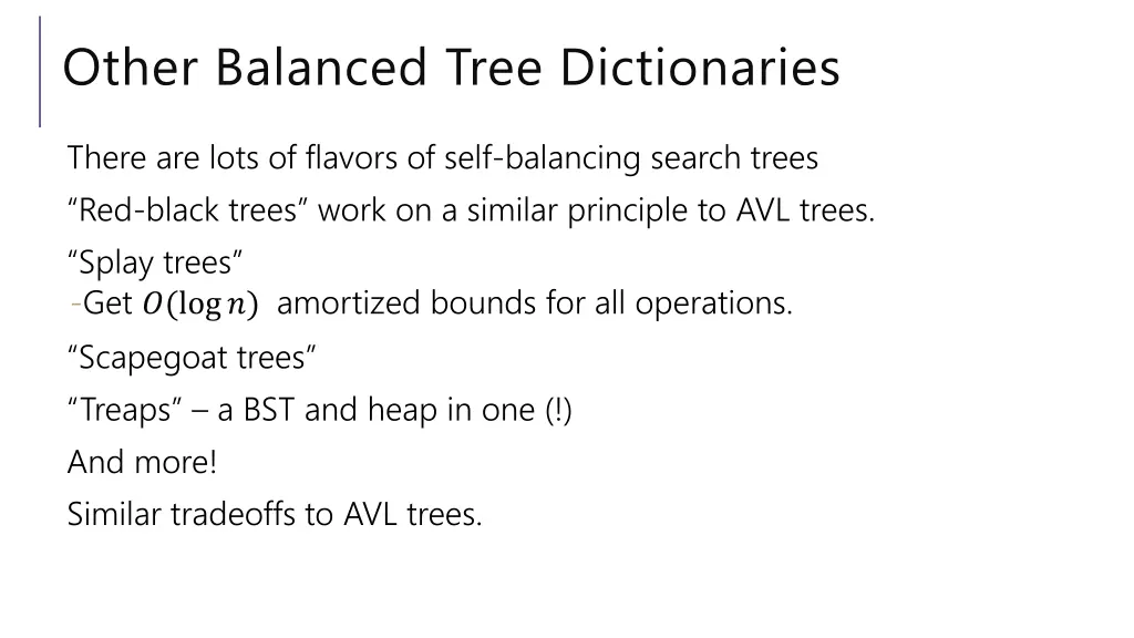 other balanced tree dictionaries