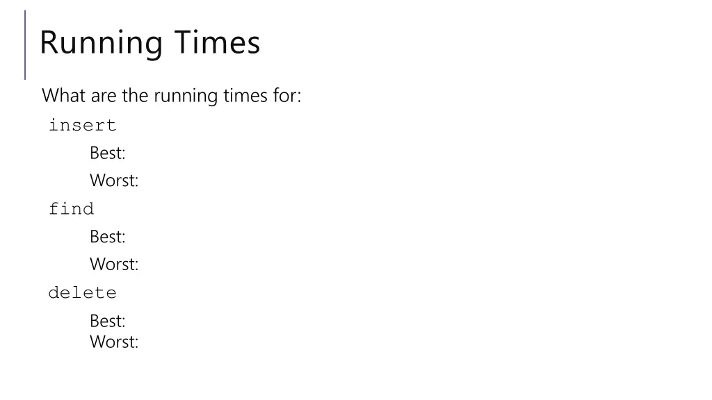 running times