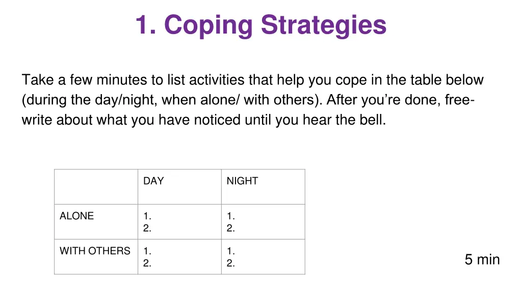 1 coping strategies