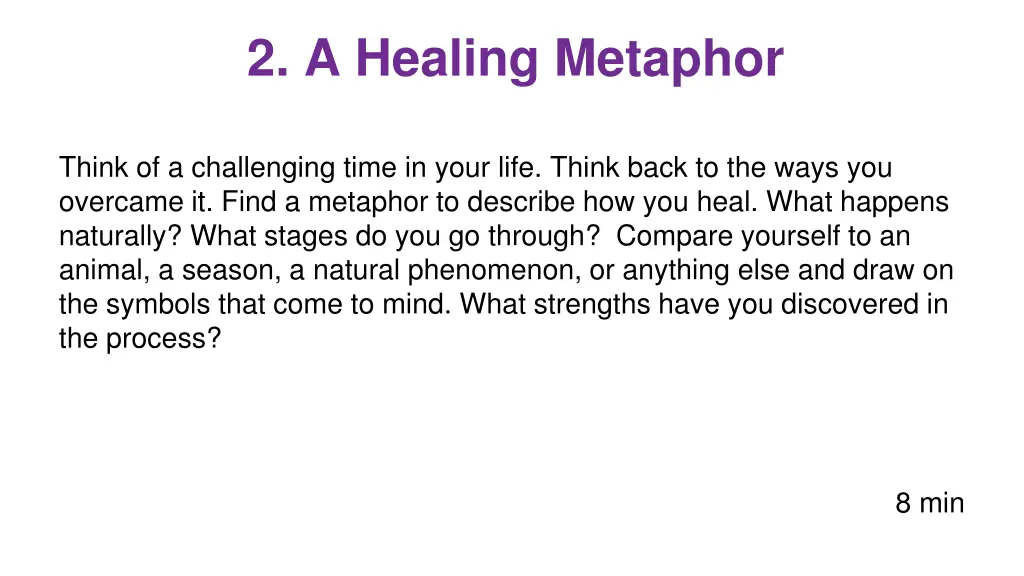 2 a healing metaphor