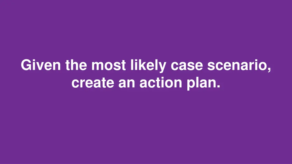 given the most likely case scenario create