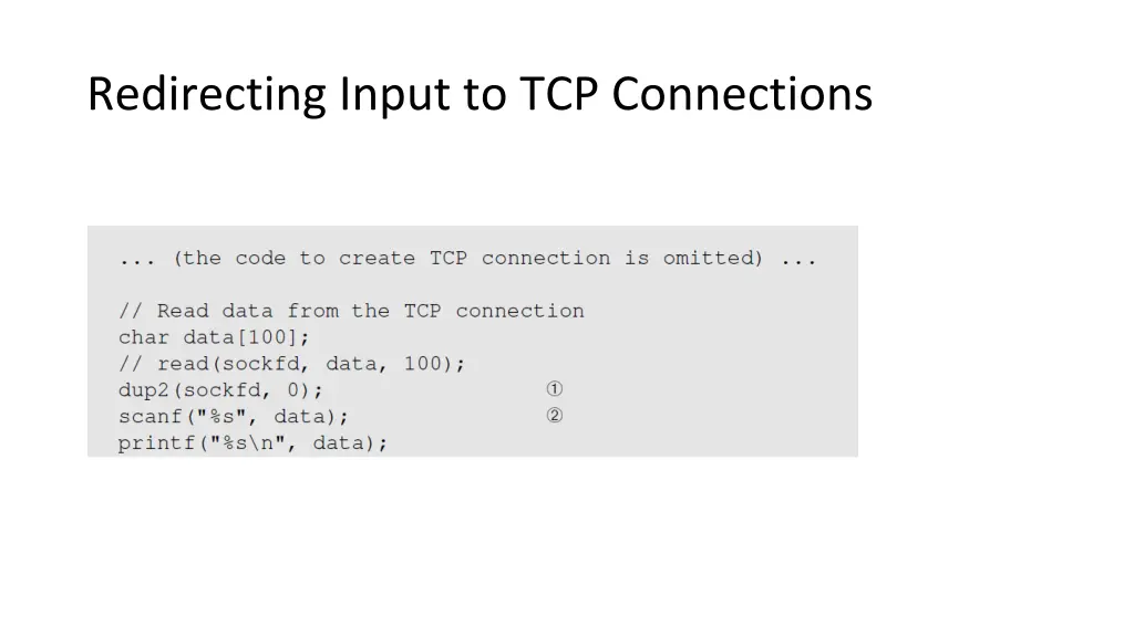 redirecting input to tcp connections
