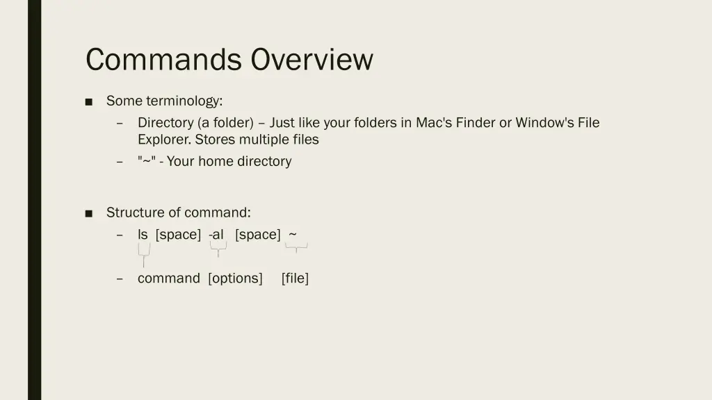 commands overview