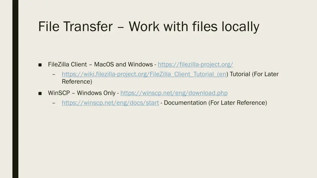 file transfer work with files locally
