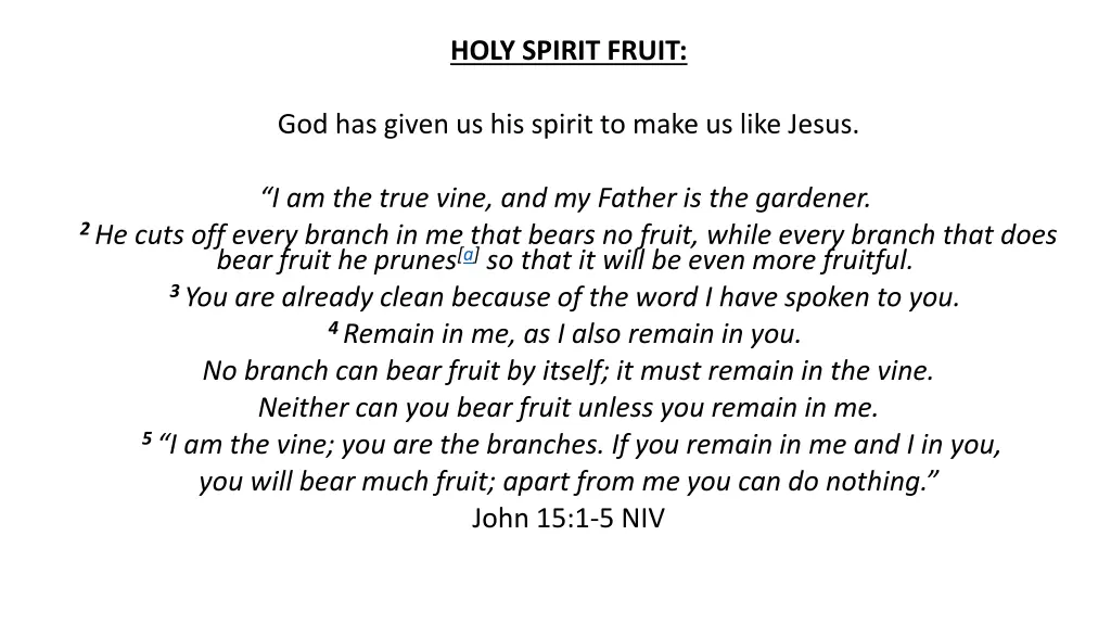 holy spirit fruit