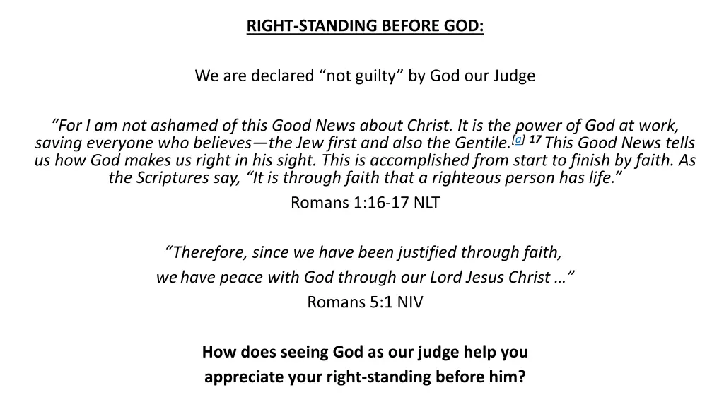 right standing before god