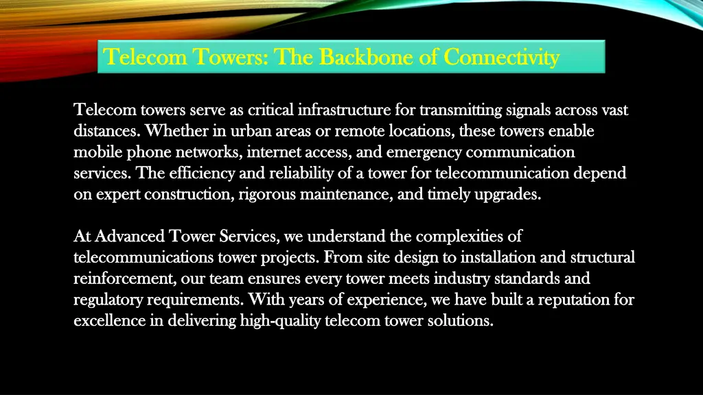 telecom towers the backbone of connectivity