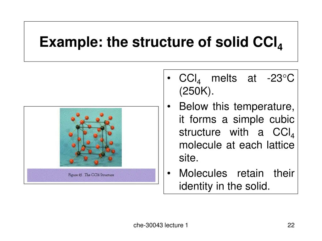 example the structure of solid ccl 4