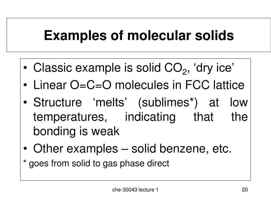 examples of molecular solids
