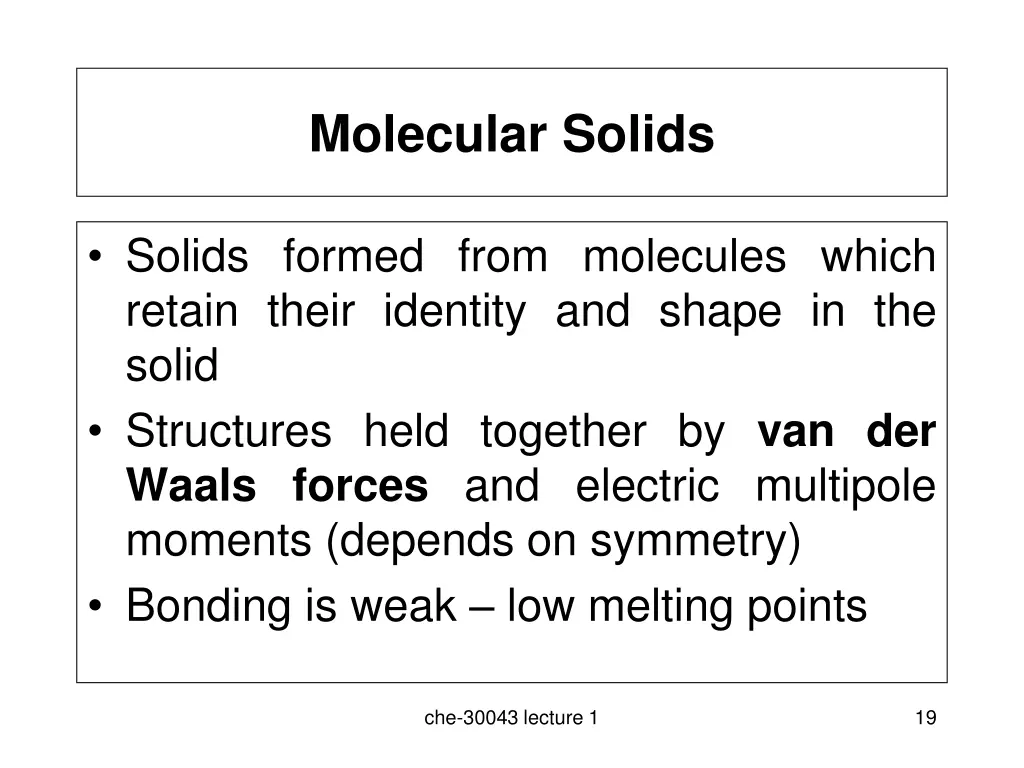 molecular solids