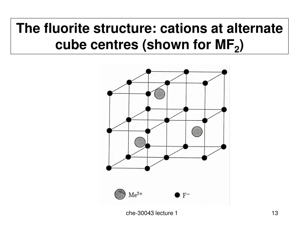 the fluorite structure cations at alternate cube