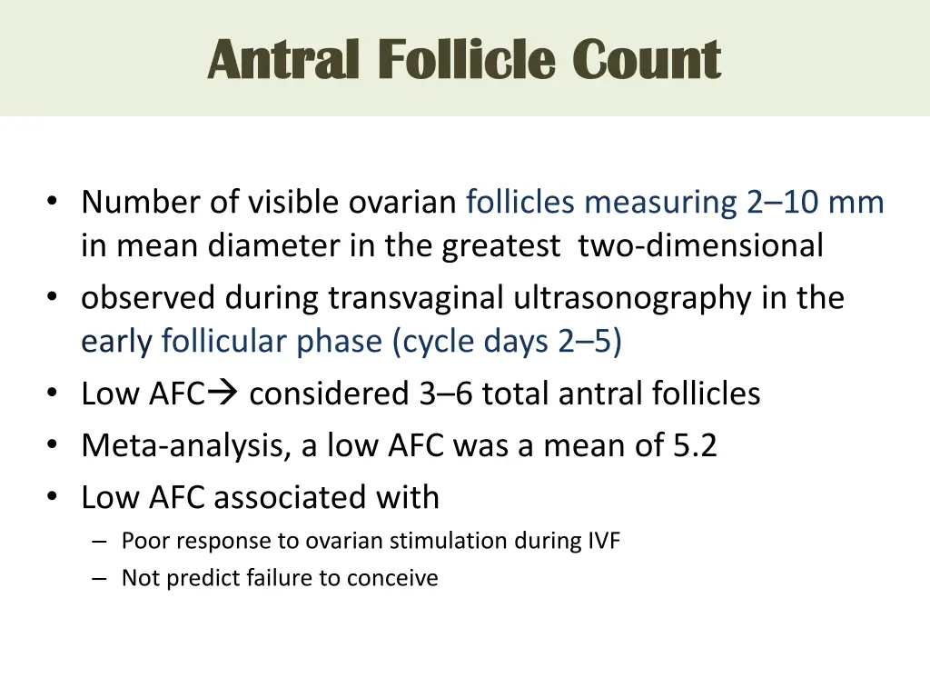 antral antral follicle count follicle count