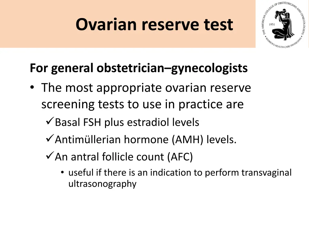 ovarian reserve test