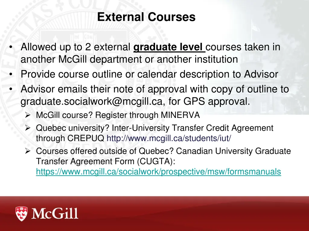 external courses