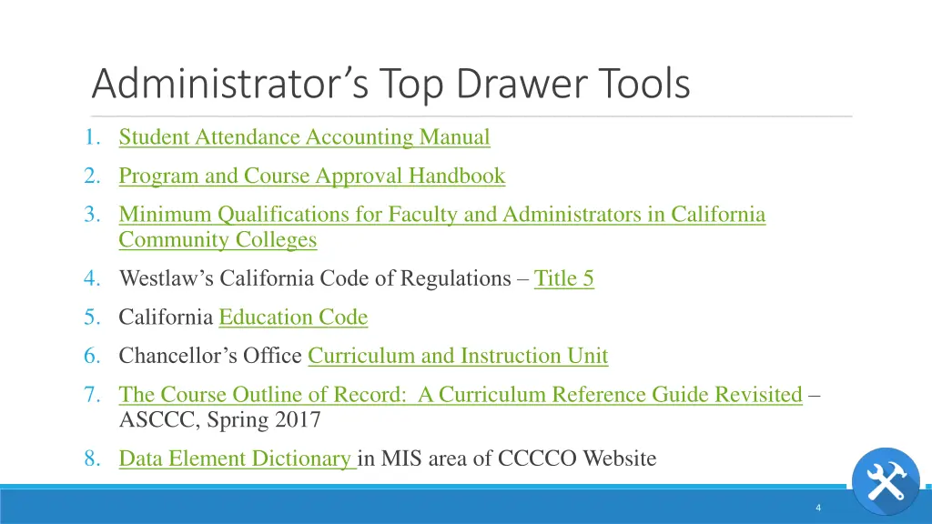 administrator s top drawer tools
