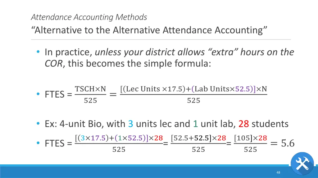 attendance accounting methods alternative 2