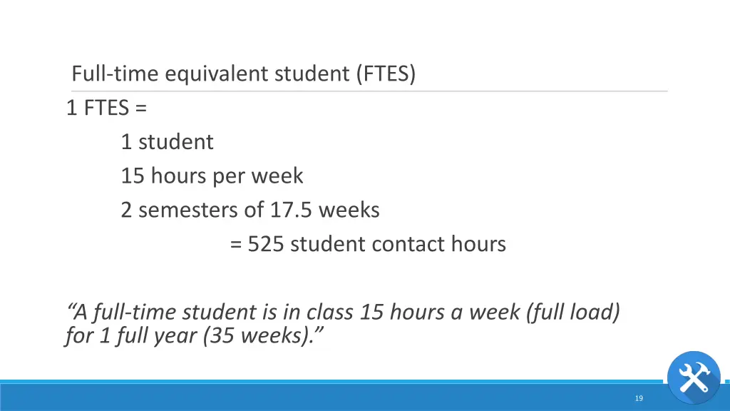 full time equivalent student ftes