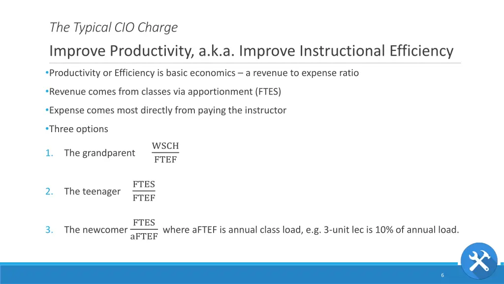 the typical cio charge improve productivity