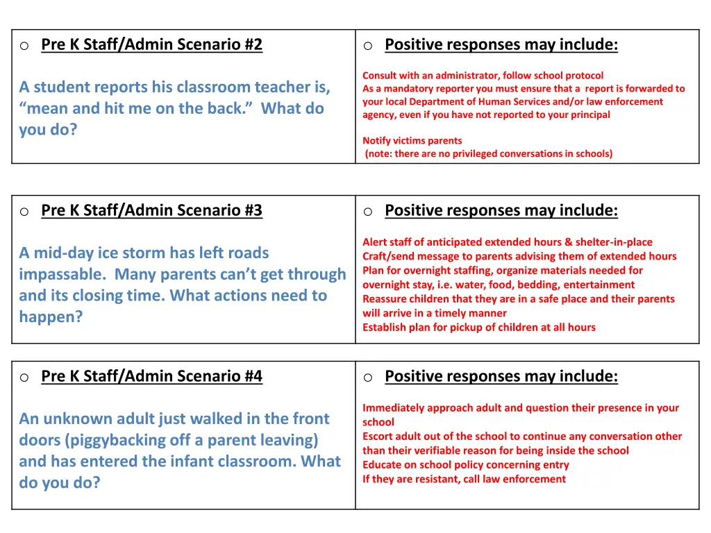 o pre k staff admin scenario 2