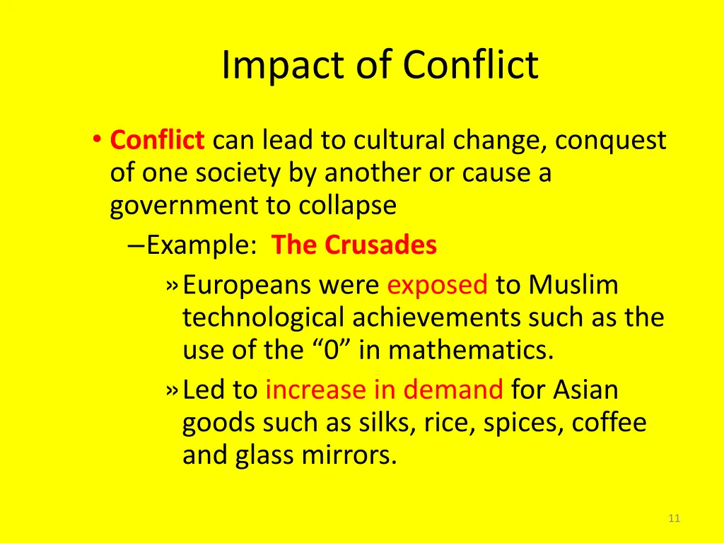 impact of conflict