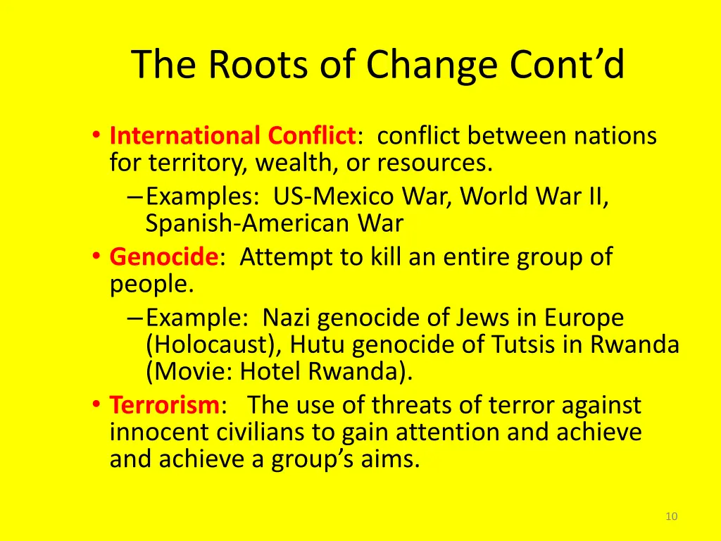 the roots of change cont d 2