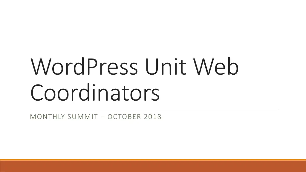 wordpress unit web coordinators