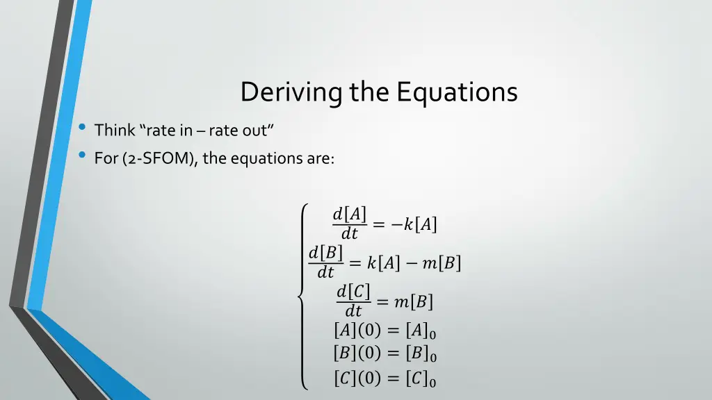 deriving the equations