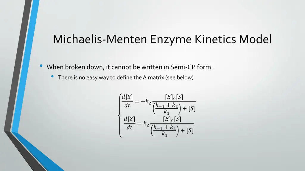 michaelis menten enzyme kinetics model 1