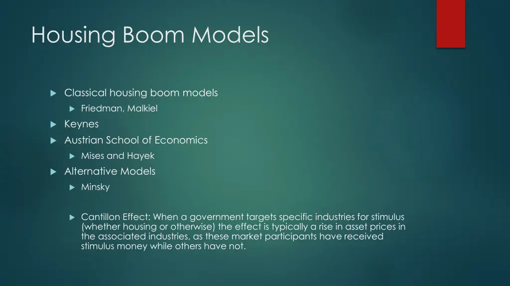 housing boom models