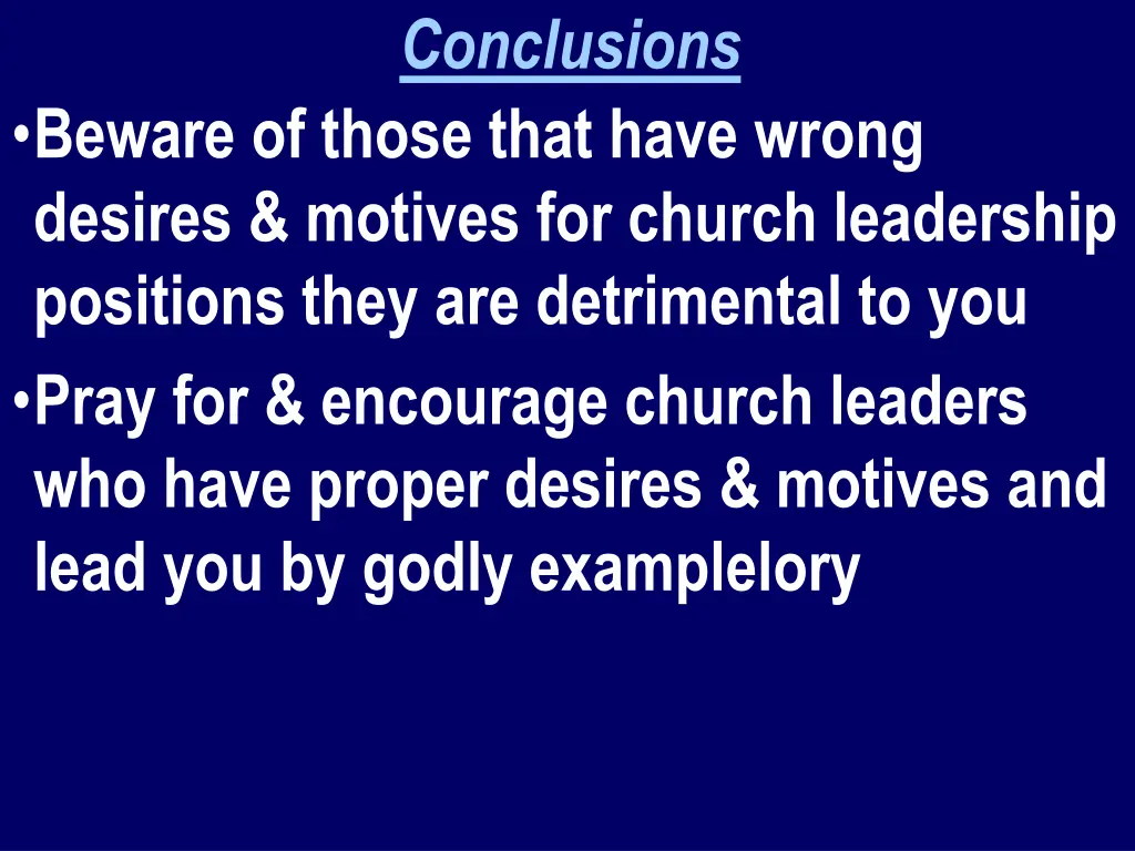 conclusions