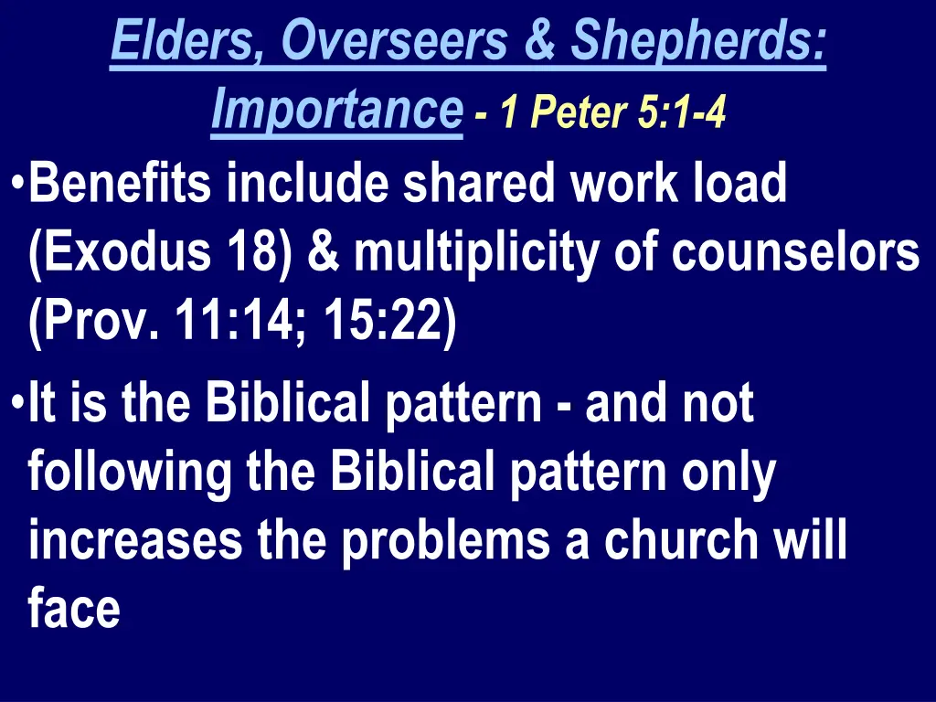 elders overseers shepherds importance 1 peter