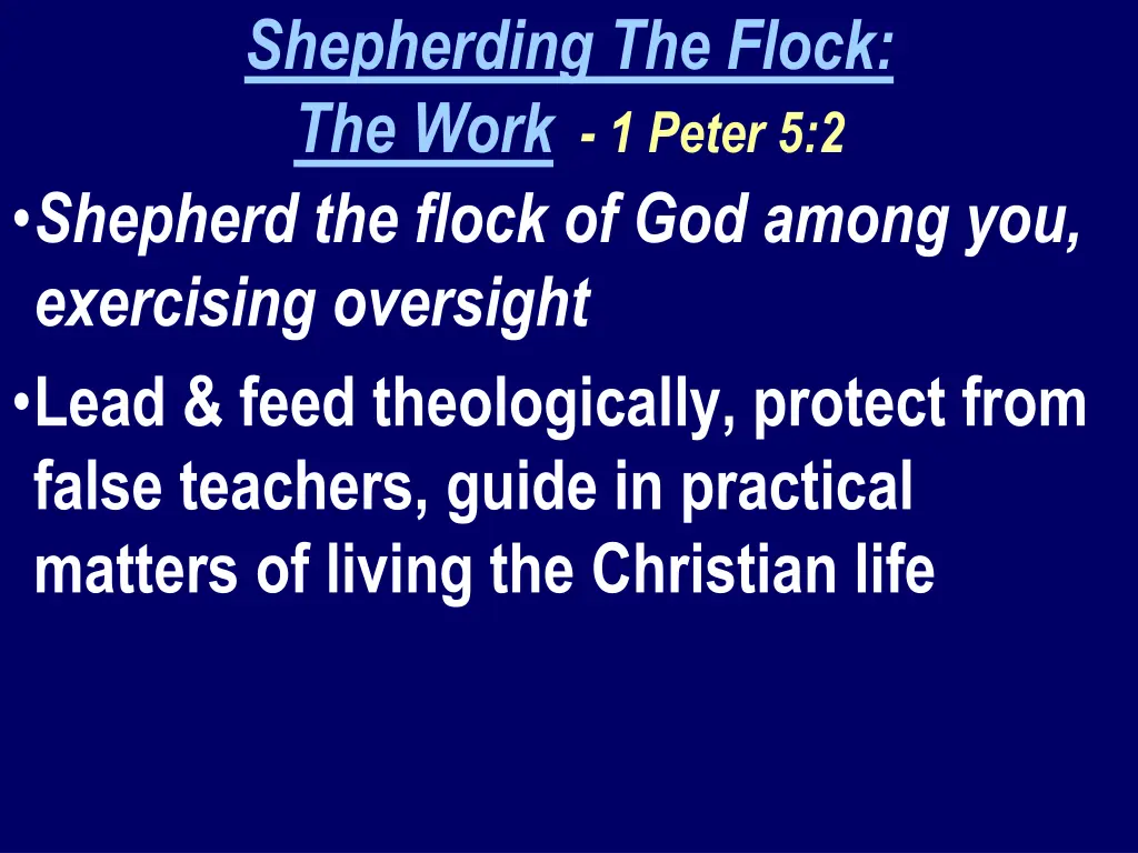 shepherding the flock the work 1 peter
