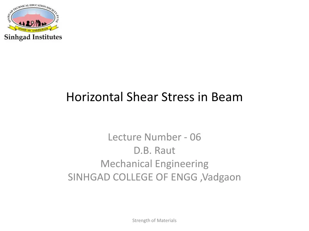 horizontal shear stress in beam