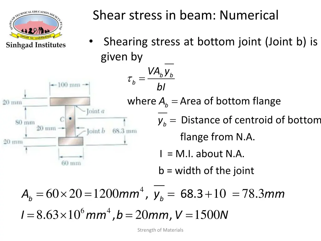 shear stress in beam numerical 4