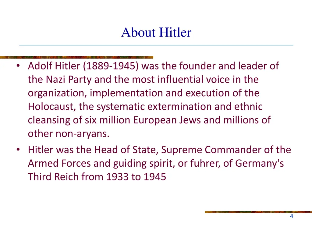 about hitler