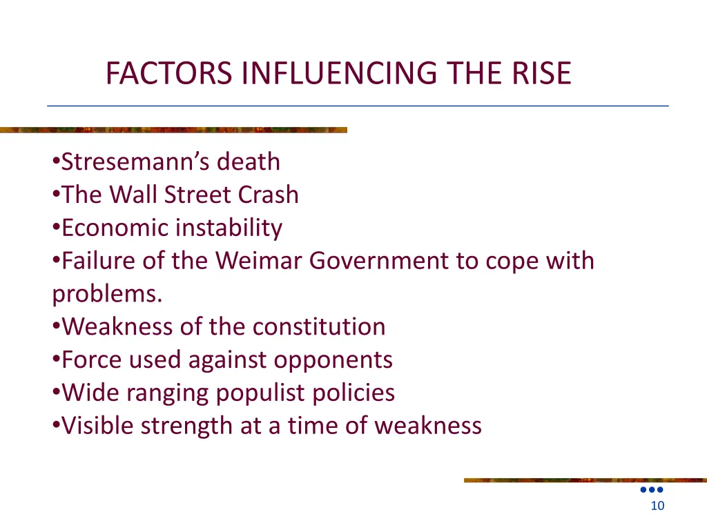 factors influencing the rise